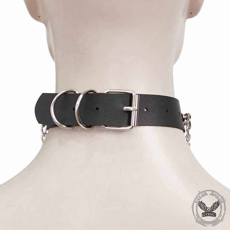 Gothic Tassel Chain Rivets Choker Necklace