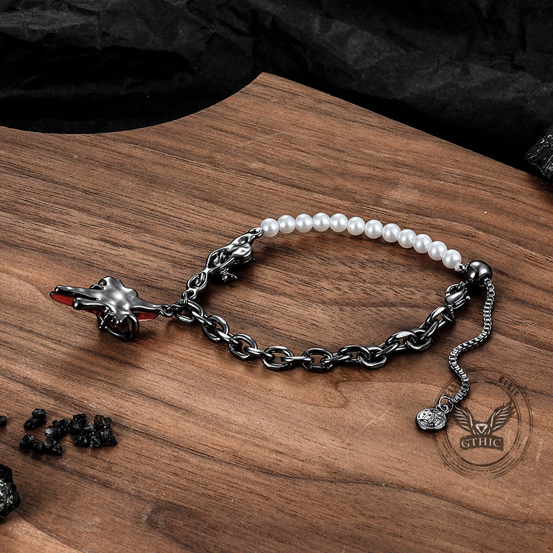 Gothic Thorns Four-pointed Star Alloy Bracelet