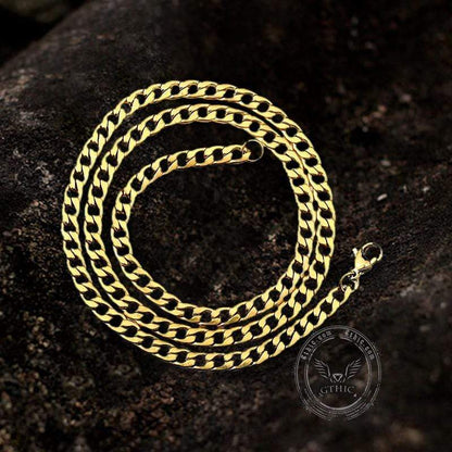 Water Ripple Stainless Steel Gold Chain