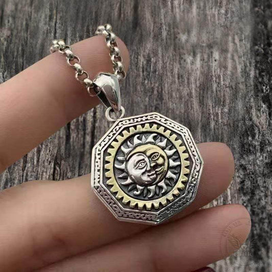 Eye of Providence Sterling Silver Sun God Pendant