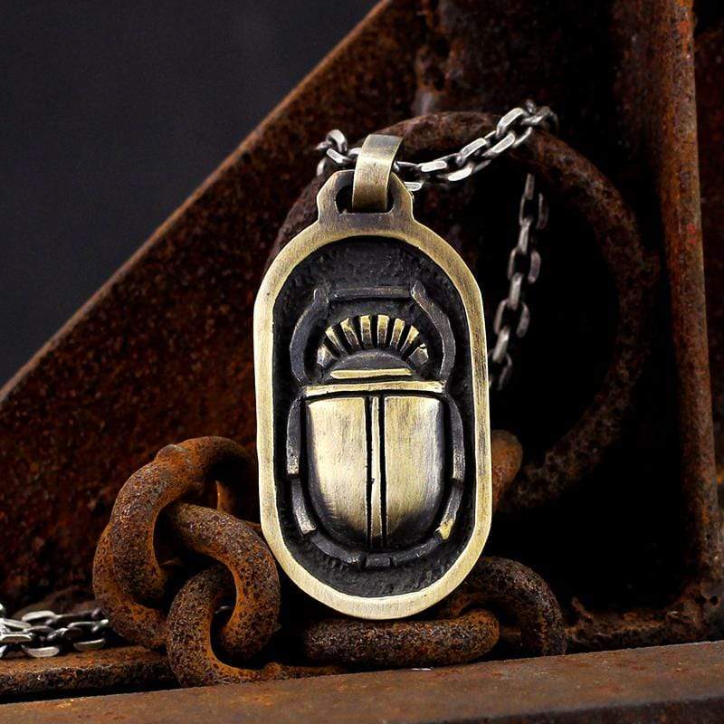 Egyptian Style Beetle Brass Pendant