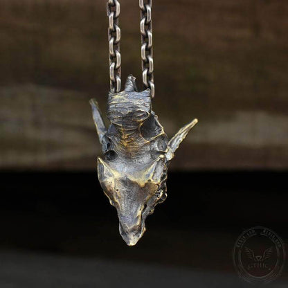 Dragon Sterling Silver Skull Necklace