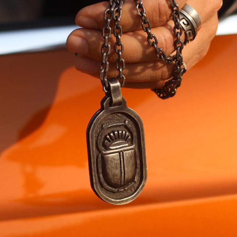 Egyptian Style Beetle Brass Pendant