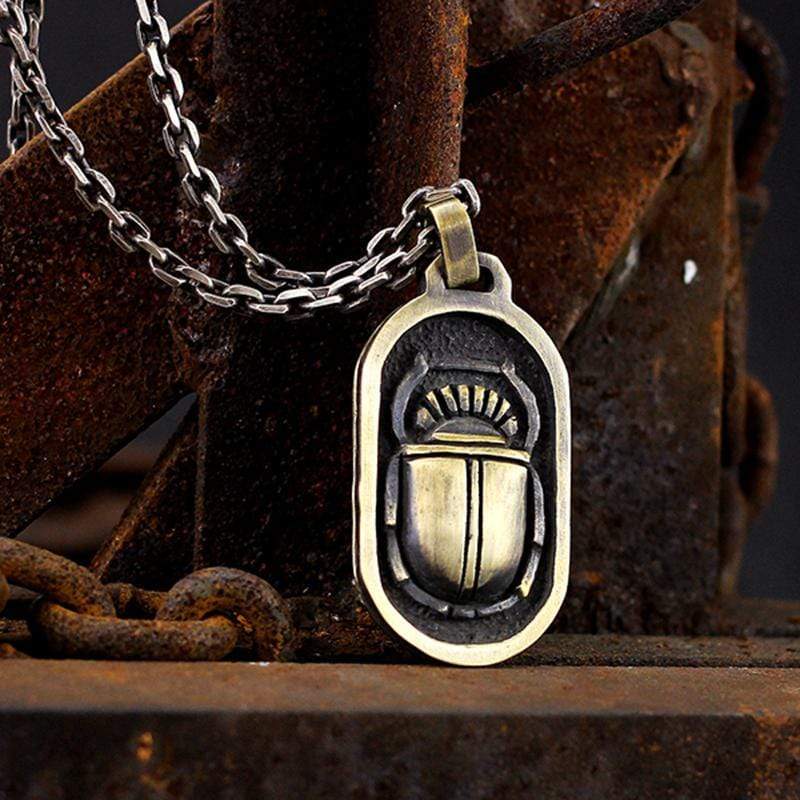 Egyptian Style Beetle Brass Pendant