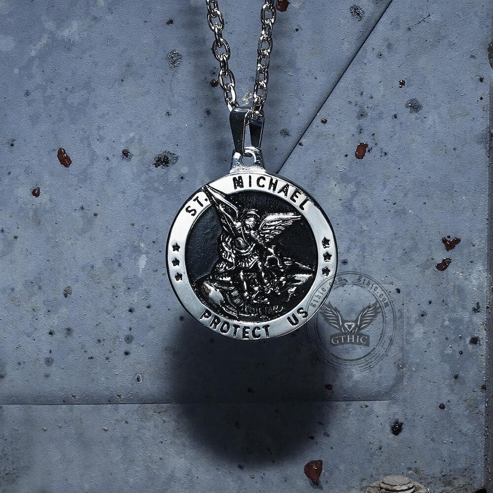 St. Michael Protect Us Stainless Steel Pendant