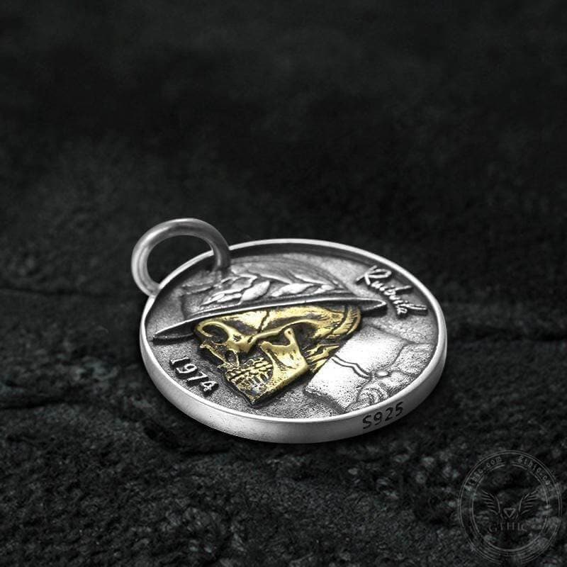Shakespeare Hamlet Sterling Silver Skull Hobo Nickel Pendant