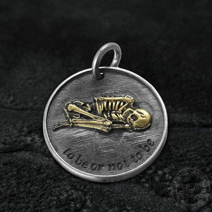 Shakespeare Hamlet Sterling Silver Skull Hobo Nickel Pendant