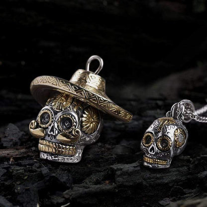 Hat Magic Sterling Silver Sugar Skull Pendant