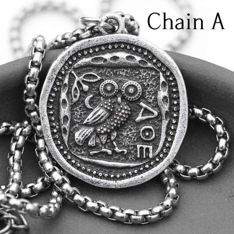 Owl Stainless Steel Coin Necklace