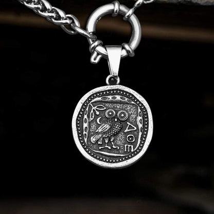 Owl Stainless Steel Coin Necklace