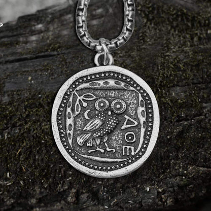 Owl Stainless Steel Coin Necklace