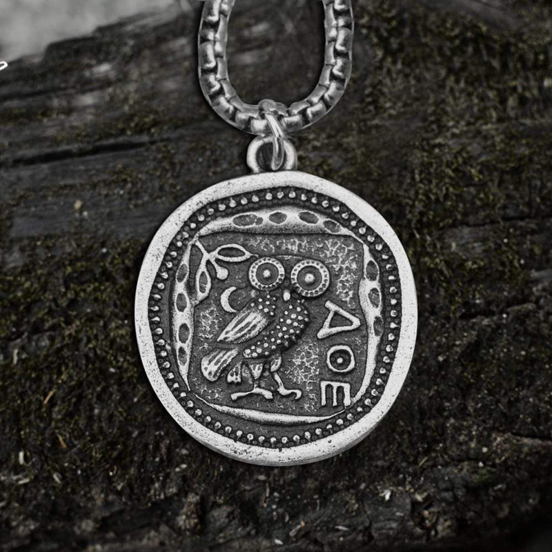 Owl Stainless Steel Coin Necklace