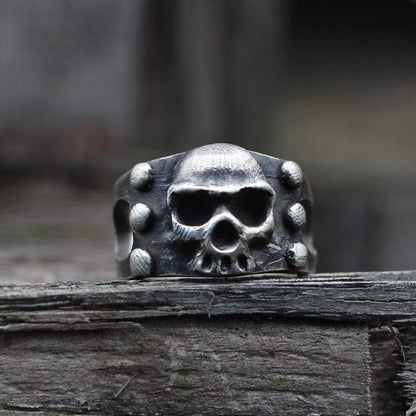 Punk Sterling Silver Skull Ring