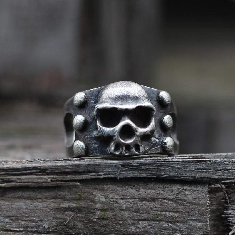 Punk Sterling Silver Skull Ring