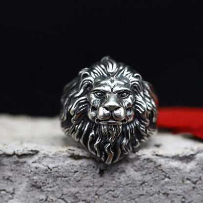 Lion Head Sterling Silver Animal Ring