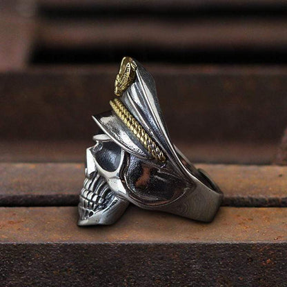 Naval Instructor Sterling Silver Skull Ring