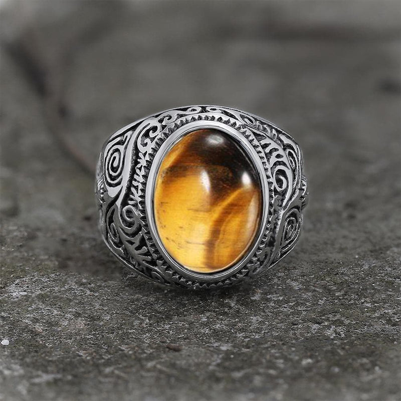 Pattern Gem Stainless Steel Ring