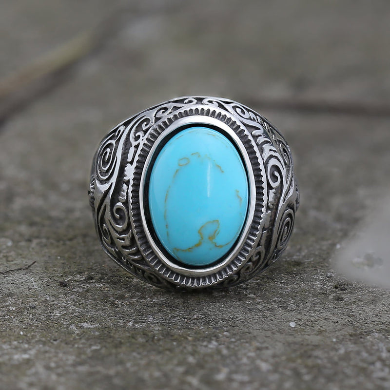 Pattern Gem Stainless Steel Ring