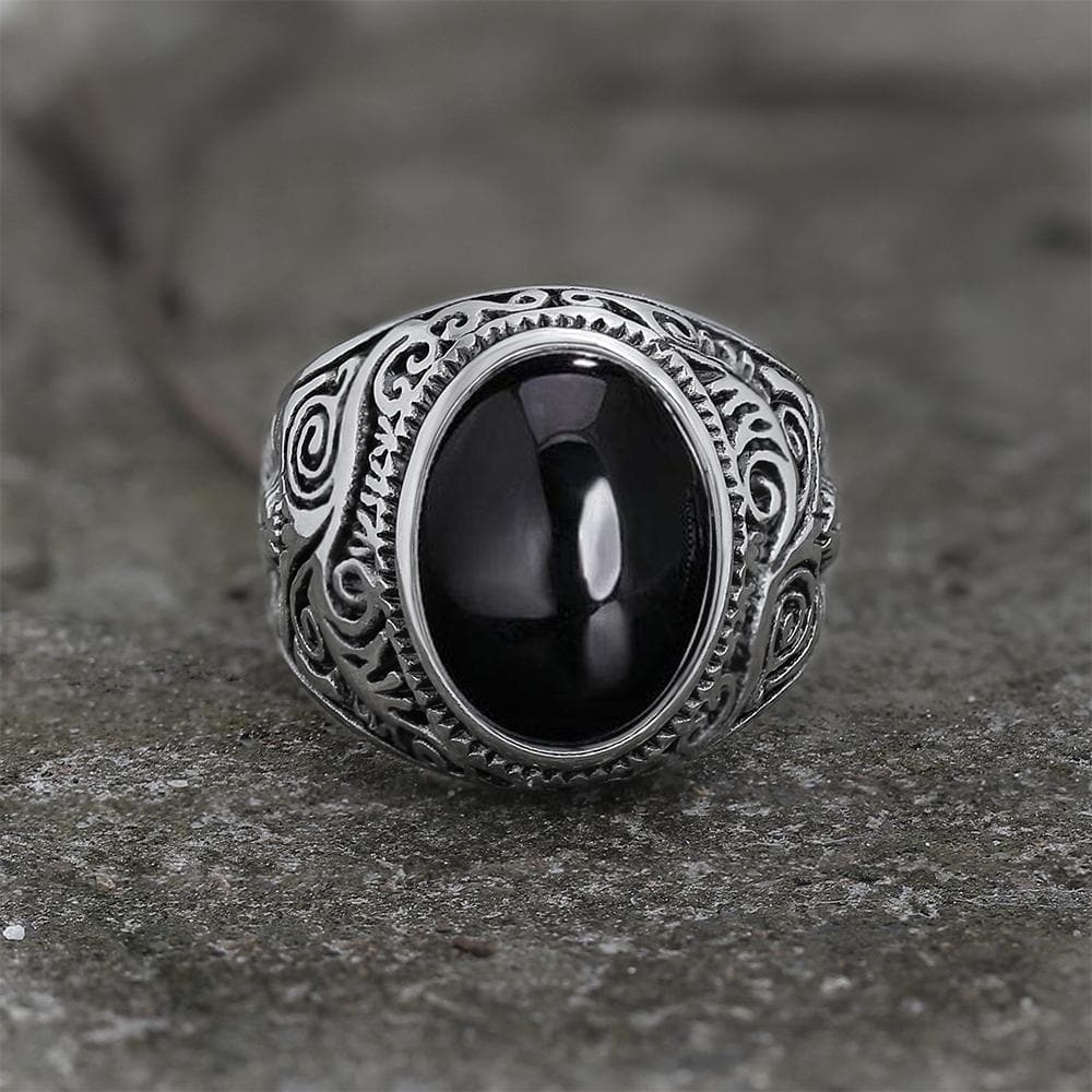 Pattern Gem Stainless Steel Ring