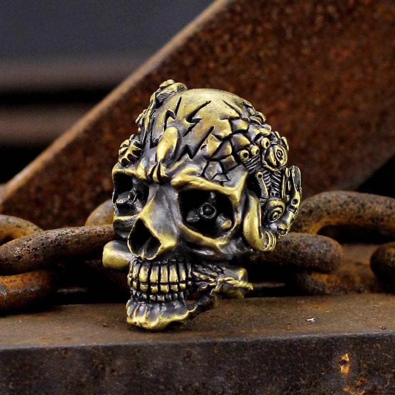 The Expendables Brass Skull Steampunk Ring