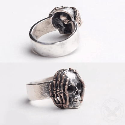 Dark 925 Silver Skull Ring