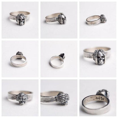 Dark 925 Silver Skull Ring