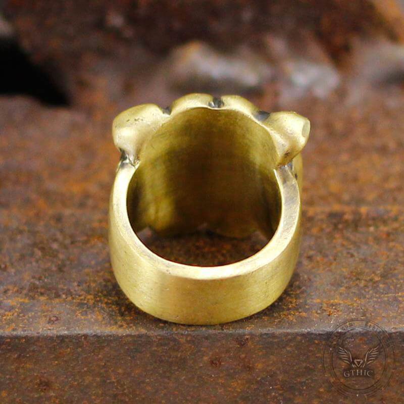 English Bulldog Brass Animal Ring