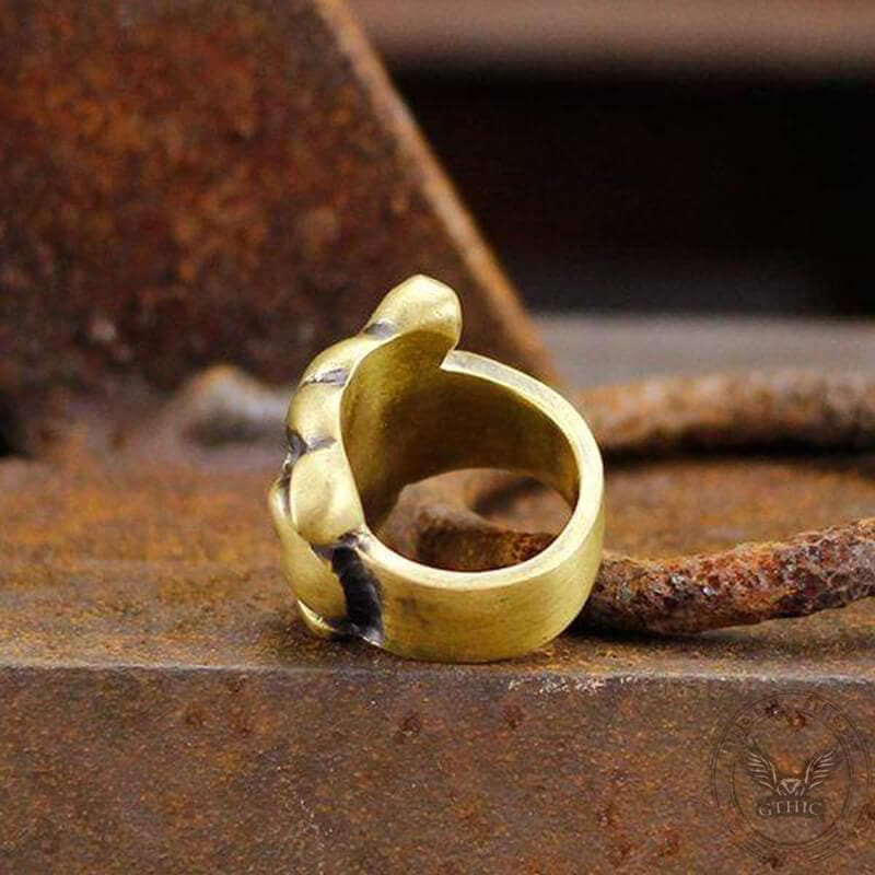 English Bulldog Brass Animal Ring