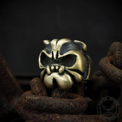 English Bulldog Brass Animal Ring