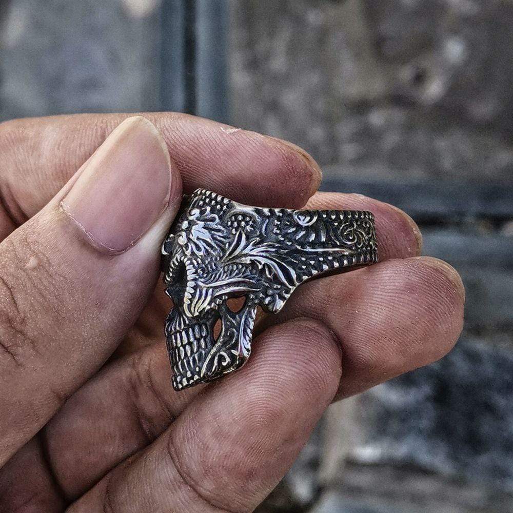 Heavy Metal Sterling Silver Masonic Skull Ring
