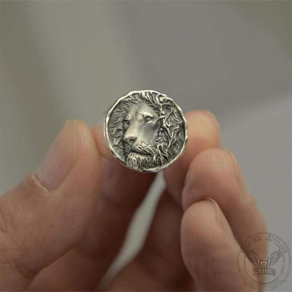 Lion King Sterling Silver Seal Ring