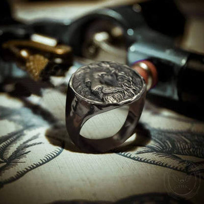 Lion King Sterling Silver Seal Ring