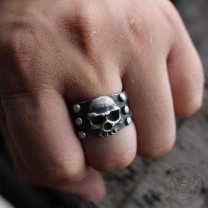 Punk Sterling Silver Skull Ring