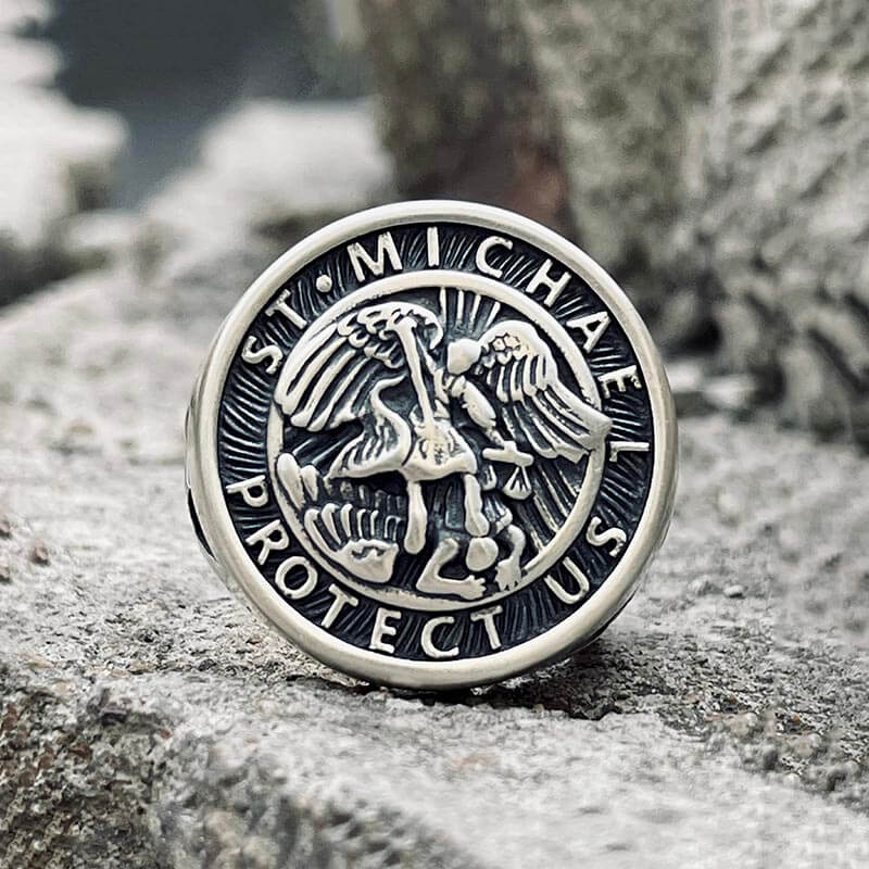 Guardian Angel Templar Knight Sterling Silver Ring