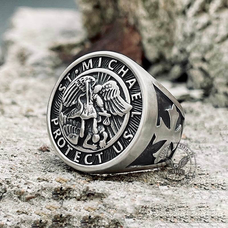 Guardian Angel Templar Knight Sterling Silver Ring