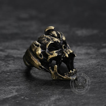 Halloween Horror Pumpkin Sterling Silver Skull Ring