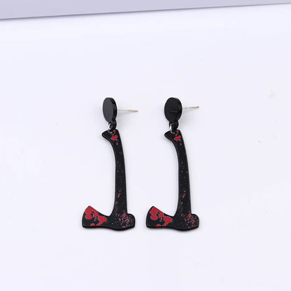 Halloween Red Print Acrylic Earrings