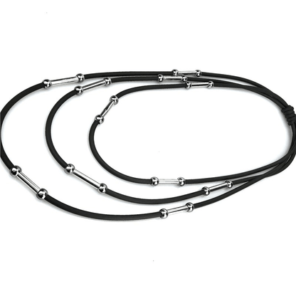 Handmade Rubber Necklaces / Black Rope Jewelry / Bohemia Statement Pendant Necklaces