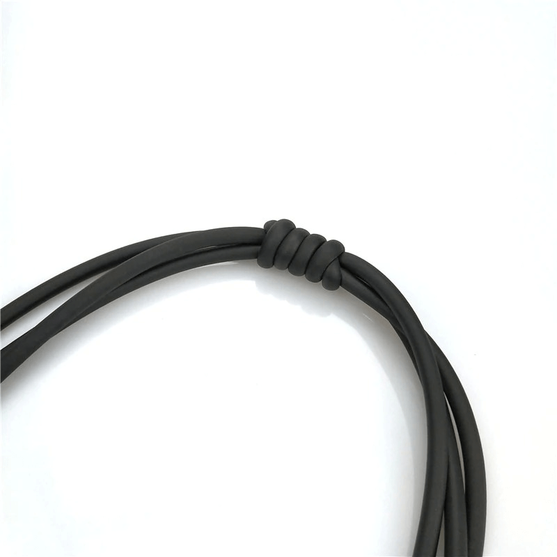 Handmade Rubber Necklaces / Black Rope Jewelry / Bohemia Statement Pendant Necklaces