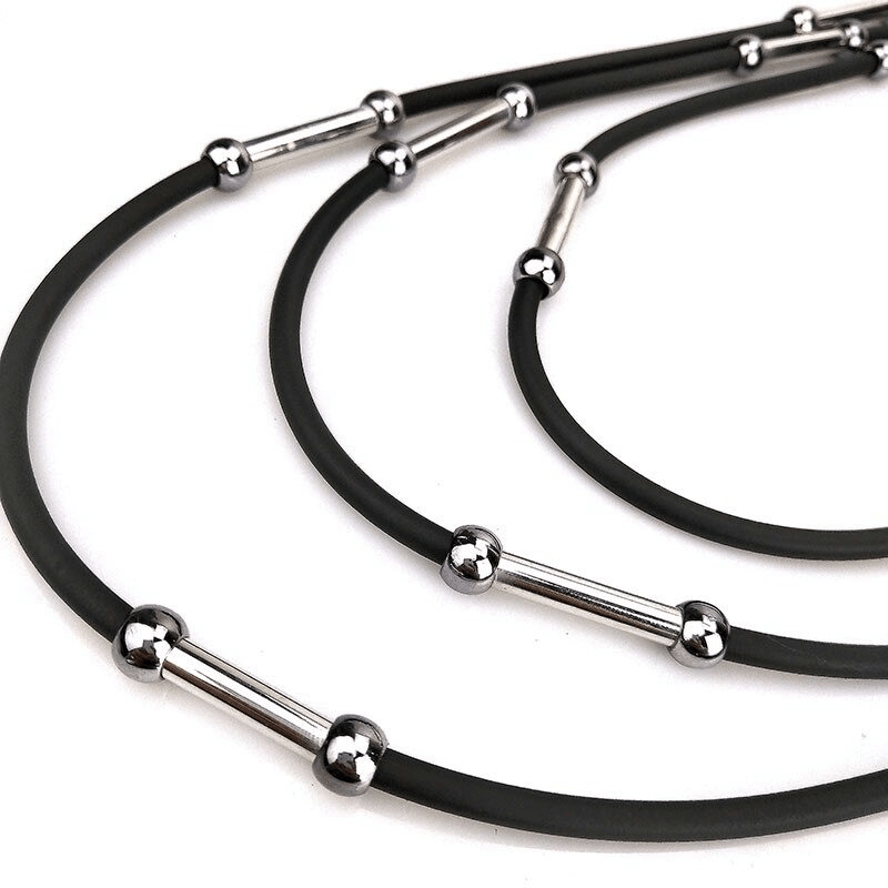 Handmade Rubber Necklaces / Black Rope Jewelry / Bohemia Statement Pendant Necklaces