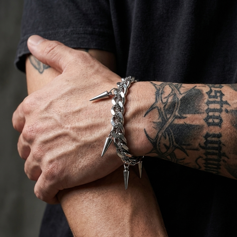 Spiked Cuban Bracelet