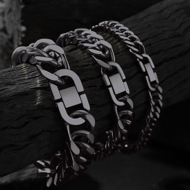 Cuban Chain Bracelet Gift for /dad/son, 8/12/17mm Width