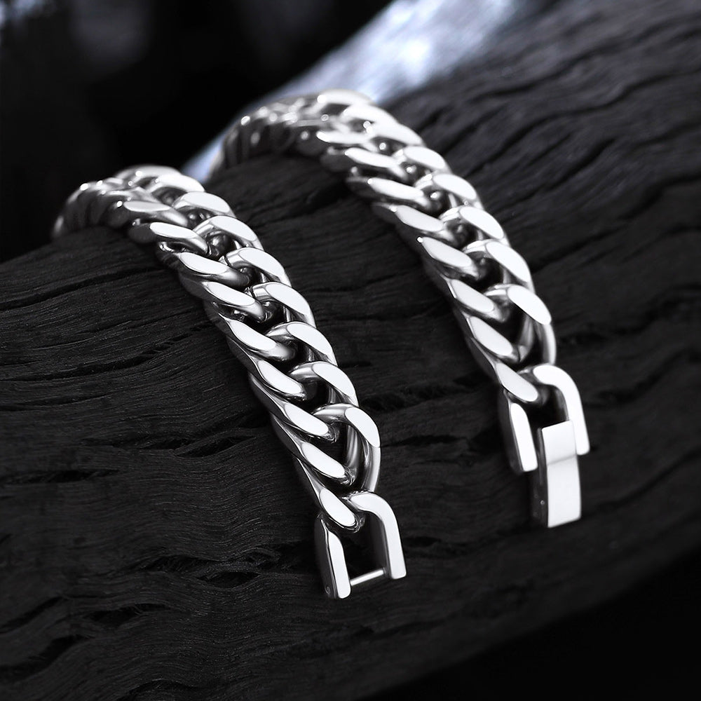 Cuban Chain Bracelet Gift for /dad/son, 8/12/17mm Width