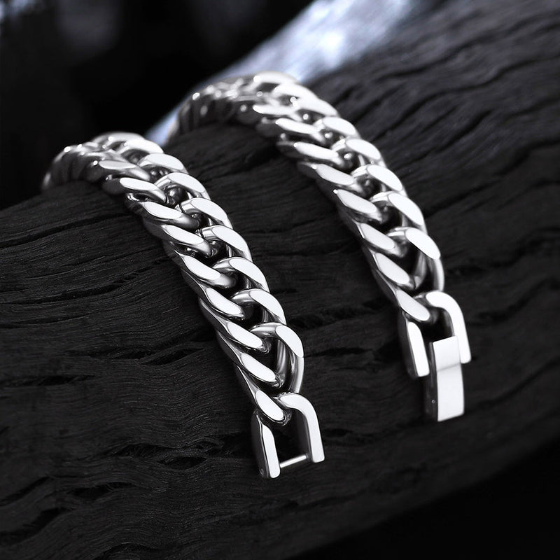 Cuban Chain Bracelet Gift for /dad/son, 8/12/17mm Width