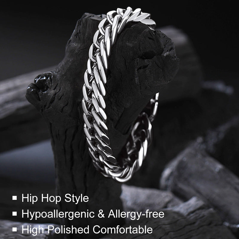 Miami Cuban Link Chain Bracelet for in Stainless Steel