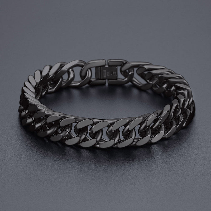 10mm Chunky Heavy Cuban Link Chain & Bracelet Set for