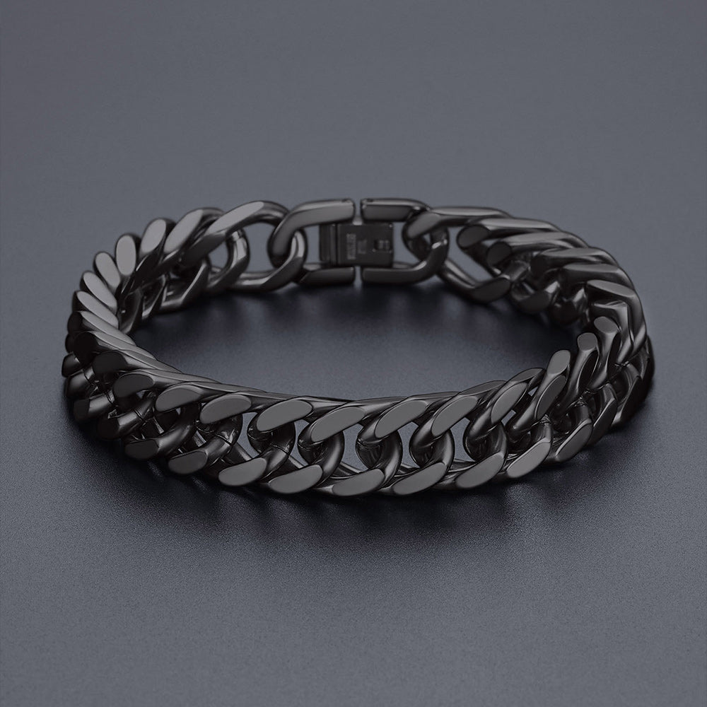 Cuban Chain Bracelet Gift for /dad/son, 8/12/17mm Width