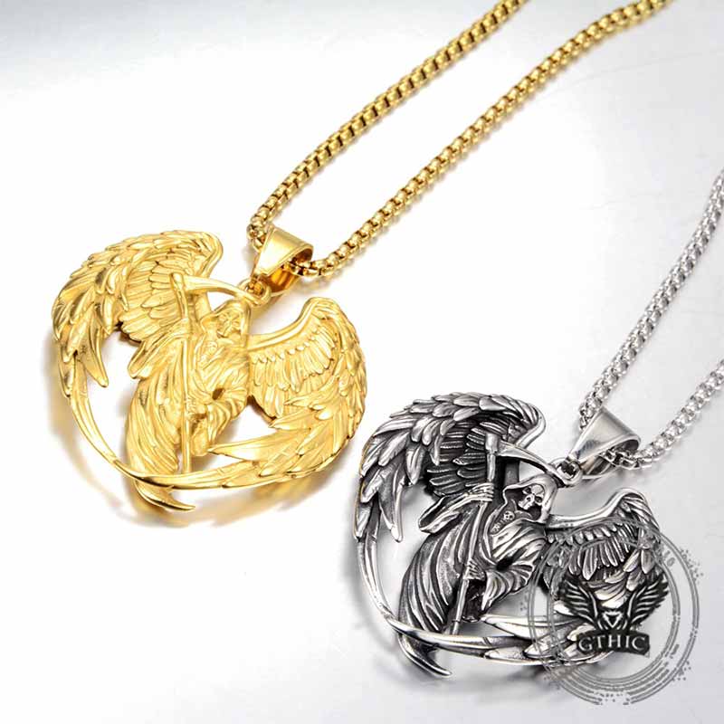 Hip Hop Scythe Grim Reaper Stainless Steel Pendant