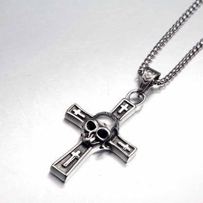 Hip Hop Skull Cross Stainless Steel Pendant