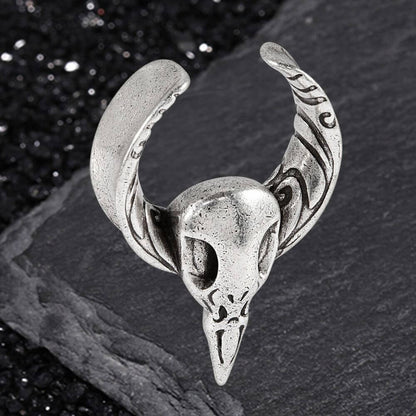 Horned Skull Brass Tunnel Ear Gauges